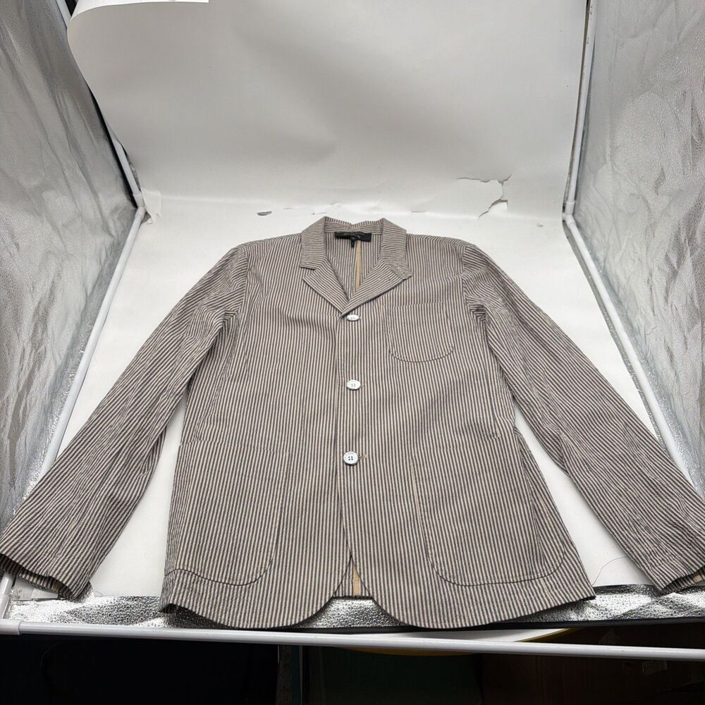 $595 NWOT Men's 38 Rag & Bone Stretch Seersucker Unlined Cotton/Elastane Blazer